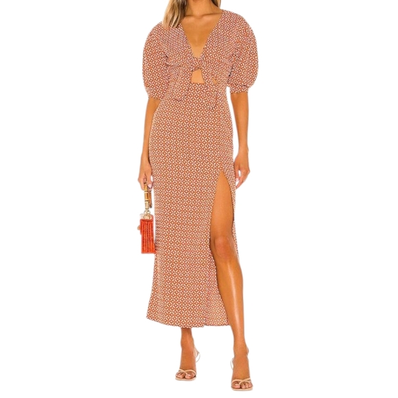 House of Harlow 1960 Vincenza Maxi Dress Geo Tile Print Size S - Picture 1 of 16